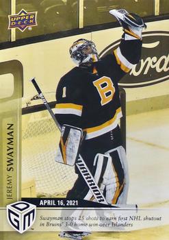 2020-21 Upper Deck Game Dated Moments - Gold #41 Jeremy Swayman Front
