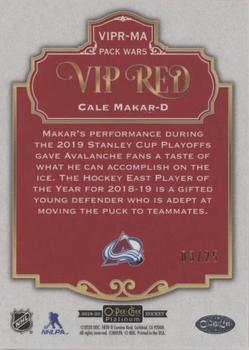 2019-20 O-Pee-Chee Platinum - VIP Red #VIPR-MA Cale Makar Back