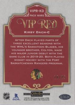 2019-20 O-Pee-Chee Platinum - VIP Red #VIPR-KD Kirby Dach Back