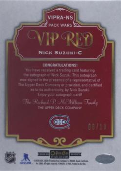 2019-20 O-Pee-Chee Platinum - VIP Red Autographs #VIPRA-NS Nick Suzuki Back