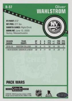 2019-20 O-Pee-Chee Platinum - Retro Black Pack Wars #R-57 Oliver Wahlstrom Back