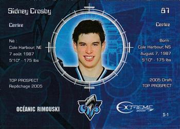 2004-05 Extreme Top Prospects Signature Edition #S-1 Sidney Crosby Back