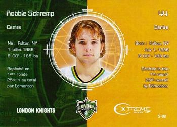 2004-05 Extreme Top Prospects Signature Edition #S-8 Rob Schremp Back
