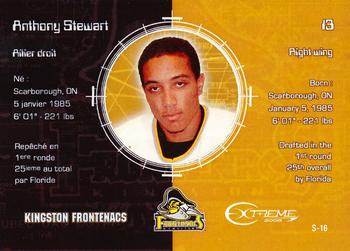 2004-05 Extreme Top Prospects Signature Edition #S-16 Anthony Stewart Back