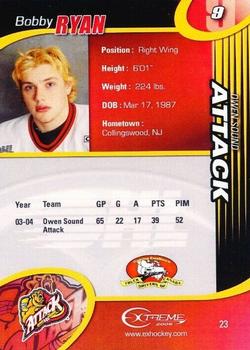 2004-05 Extreme Owen Sound Attack (OHL) #23 Bobby Ryan Back