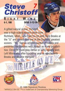 1995 Signature Rookies Miracle on Ice - Gold Medal Set #7 Steve Christoff Back