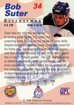 1995 Signature Rookies Miracle on Ice - Gold Medal Set #34 Bob Suter Back