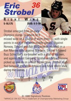1995 Signature Rookies Miracle on Ice - Gold Medal Set #36 Eric Strobel Back