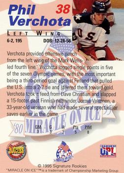 1995 Signature Rookies Miracle on Ice - Gold Medal Set #38 Phil Verchota Back