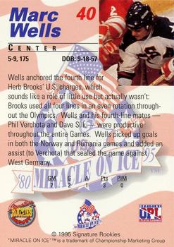 1995 Signature Rookies Miracle on Ice - Gold Medal Set #40 Mark Wells Back
