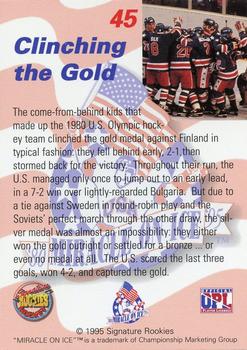 1995 Signature Rookies Miracle on Ice - Gold Medal Set #45 Clinching the Gold Back
