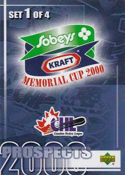 1999-00 Upper Deck Sobeys Kraft Memorial Cup - Checklists #1 Set 1 of 4 Front