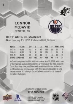 2020-21 SPx #1 Connor McDavid Back