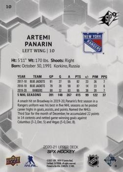 2020-21 SPx #10 Artemi Panarin Back