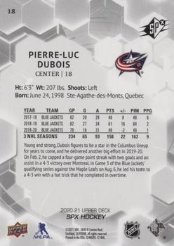 2020-21 SPx #18 Pierre-Luc Dubois Back