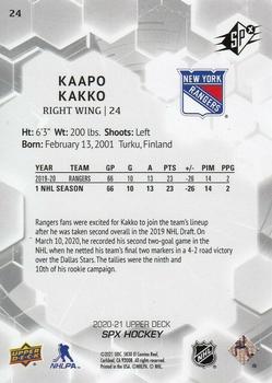 2020-21 SPx #24 Kaapo Kakko Back