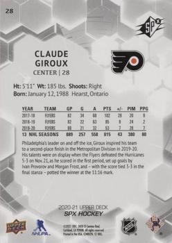 2020-21 SPx #28 Claude Giroux Back
