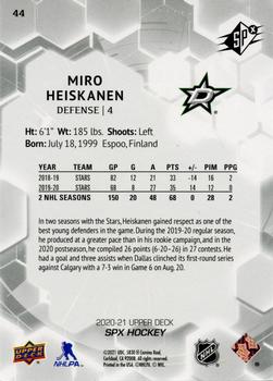 2020-21 SPx #44 Miro Heiskanen Back
