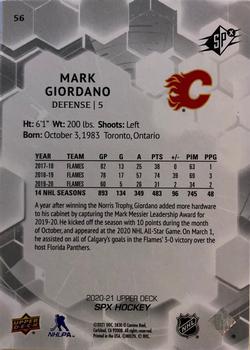 2020-21 SPx #56 Mark Giordano Back