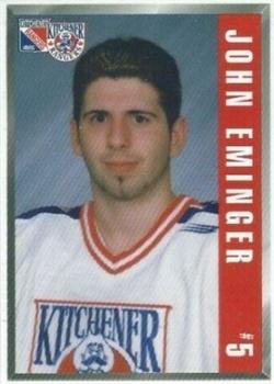 1999-00 Kinsmen Kinette Kitchener Rangers (OHL) #1 John Eminger Front