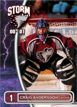 2000-01 M&T Printing Guelph Storm (OHL) #2 Craig Anderson Front