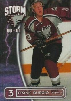 2000-01 M&T Printing Guelph Storm (OHL) #3 Frank Burgio Front