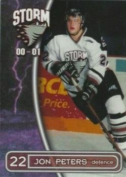 2000-01 M&T Printing Guelph Storm (OHL) #20 Jon Peters Front