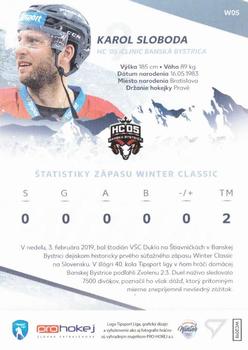 2018-19 SportZoo Tipsport Liga Winter Classic - Autograph #W05 Karol Sloboda Back
