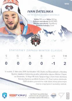 2018-19 SportZoo Tipsport Liga Winter Classic - Autograph #W06 Ivan Datelinka Back