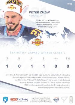 2018-19 SportZoo Tipsport Liga Winter Classic - Autograph #W25 Peter Zuzin Back