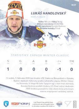 2018-19 SportZoo Tipsport Liga Winter Classic - Autograph #W27 Lukas Handlovsky Back