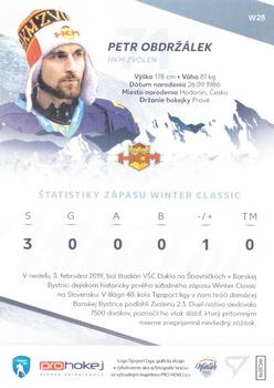 2018-19 SportZoo Tipsport Liga Winter Classic - Autograph #W28 Petr Obdrzalek Back