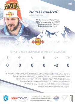 2018-19 SportZoo Tipsport Liga Winter Classic - Autograph #W35 Marcel Holovic Back
