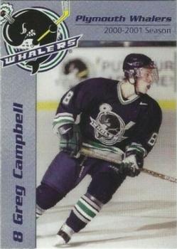 2000-01 Remerica Plymouth Whalers (OHL) #A-06 Greg Campbell Front