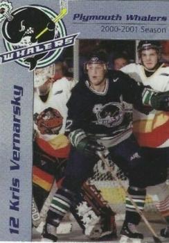 2000-01 Remerica Plymouth Whalers (OHL) #A-09 Kris Vernarsky Front