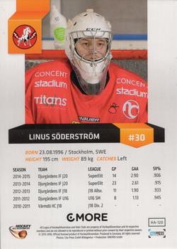 2015-16 Playercards HockeyAllsvenskan #HA-120 Linus Söderström Back