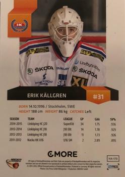 2015-16 Playercards HockeyAllsvenskan #HA-170 Erik Källgren Back