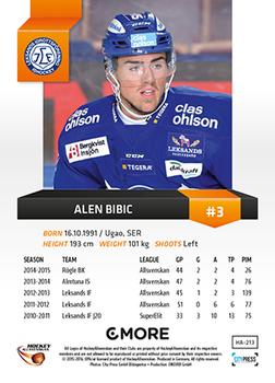 2015-16 Playercards HockeyAllsvenskan #HA-213 Alen Bibic Back