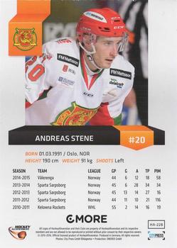 2015-16 Playercards HockeyAllsvenskan #HA-228 Andreas Stene Back