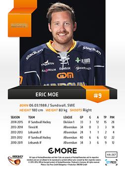 2015-16 Playercards HockeyAllsvenskan #HA-267 Eric Moe Back