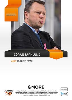 2015-16 Playercards HockeyAllsvenskan #HA-270 Göran Tärnlund Back