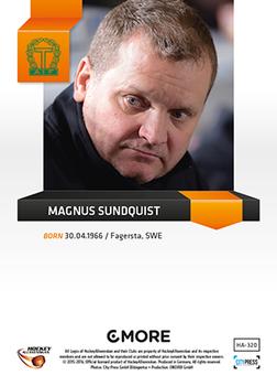 2015-16 Playercards HockeyAllsvenskan #HA-320 Magnus Sundquist Back