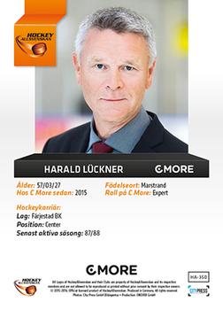2015-16 Playercards HockeyAllsvenskan #HA-350 Harald Lückner Back