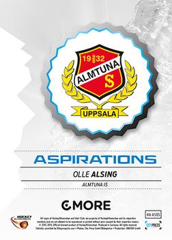 2015-16 Playercards HockeyAllsvenskan - Aspirations #HA-AS05 Olle Alsing Back