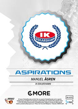2015-16 Playercards HockeyAllsvenskan - Aspirations #HA-AS13 Manuel Ågren Back
