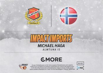 2015-16 Playercards HockeyAllsvenskan - Impact Imports #HA-II02 Michael Haga Back