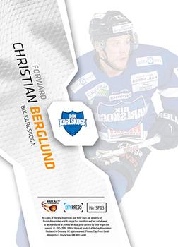 2015-16 Playercards HockeyAllsvenskan - Sparkplugs #HA-SP03 Christian Berglund Back