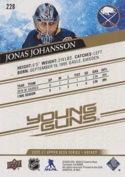 2020-21 Upper Deck - Silver Foil #228 Jonas Johansson Back