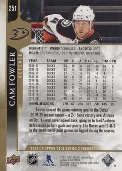 2020-21 Upper Deck - Speckled Rainbow #251 Cam Fowler Back