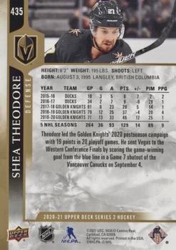 2020-21 Upper Deck - Speckled Rainbow #435 Shea Theodore Back